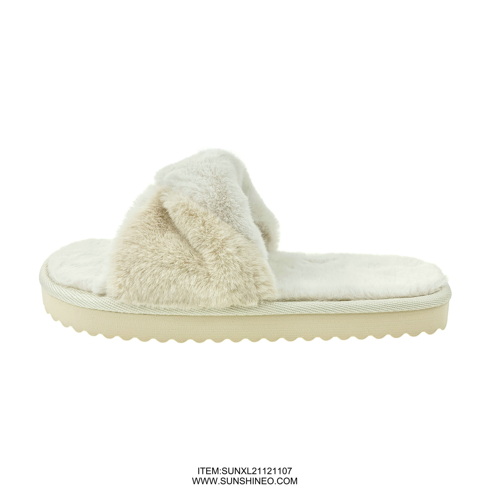 SUNXL21121107 fur flip flop sandals winter slippers