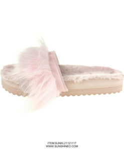 SUNXL21121117 fur flip flop sandals winter slippers