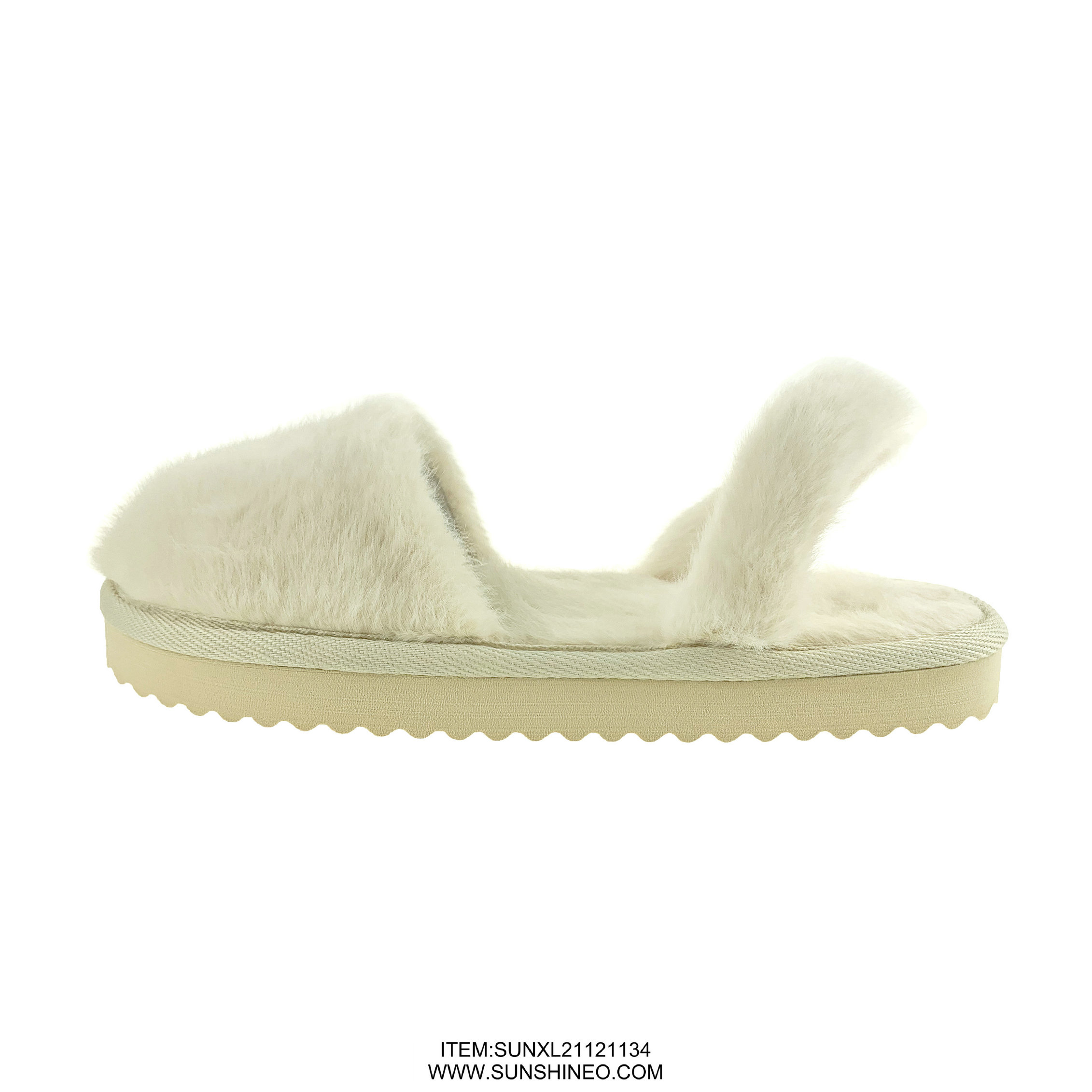 SUNXL21121134 fur flip flop sandals winter slippers