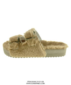 SUNXL21121136 fur flip flop sandals winter slippers