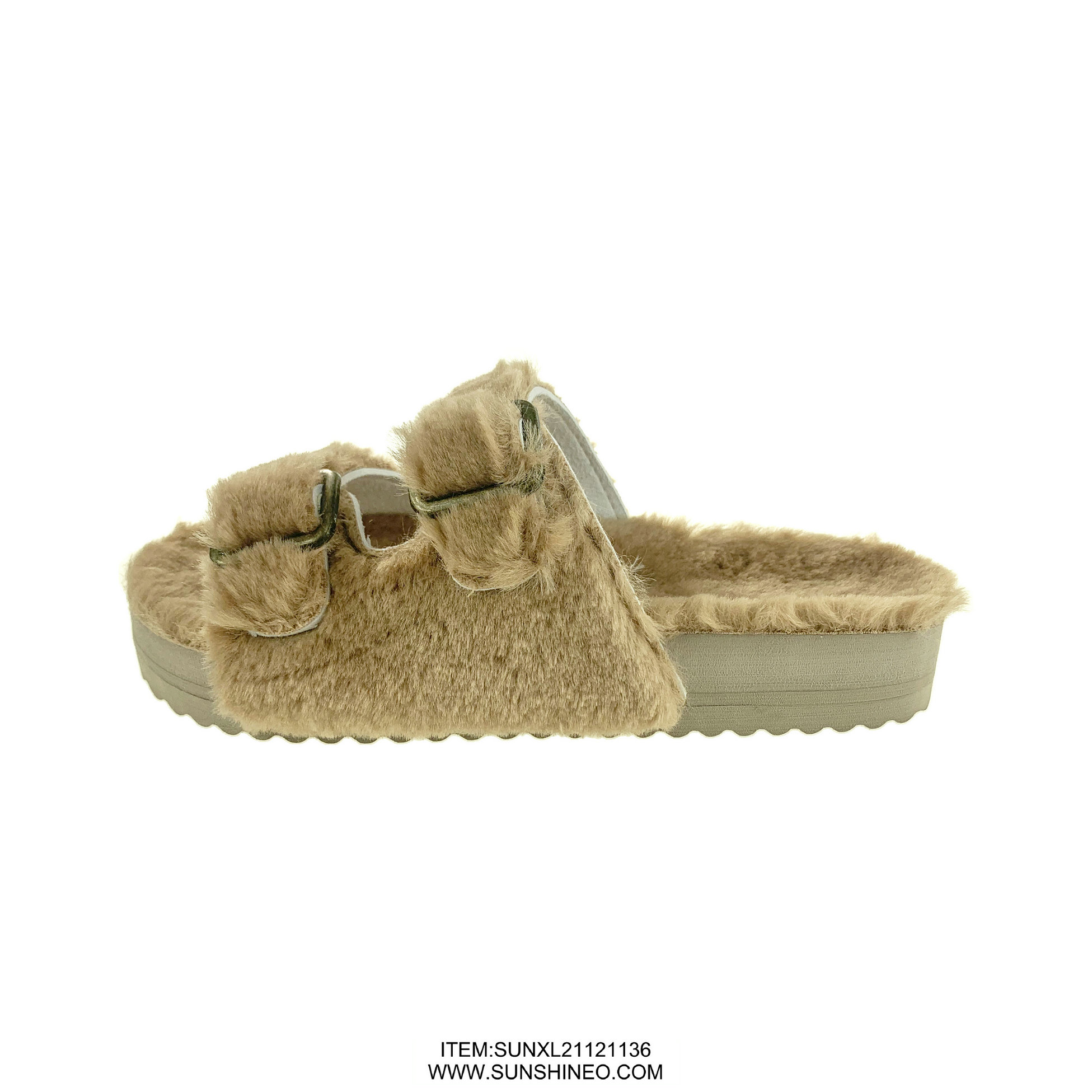 SUNXL21121136 fur flip flop sandals winter slippers