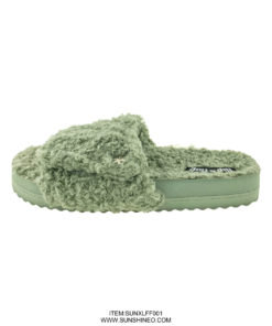 SUNXLFF001 fur flip flop sandals winter slippers