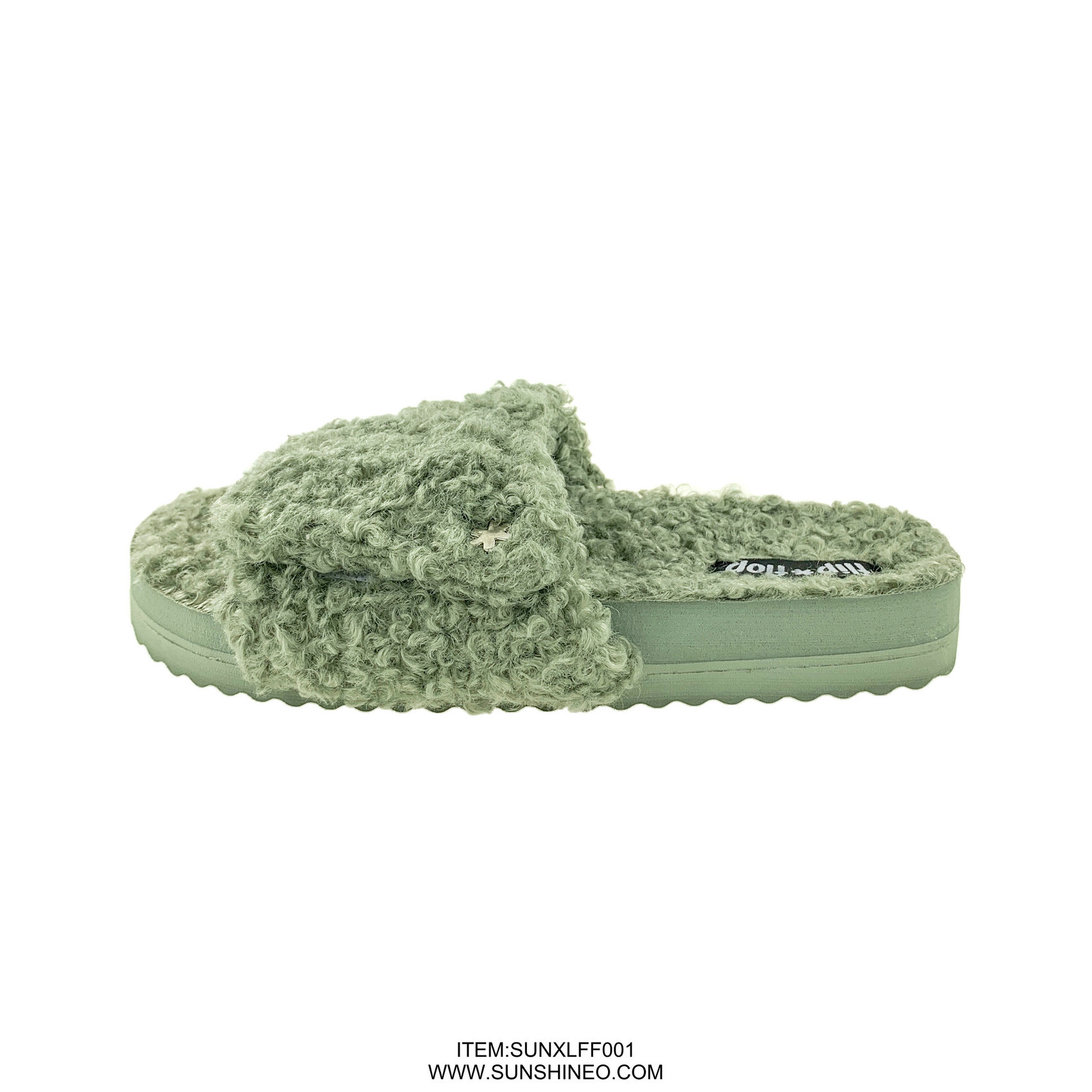 SUNXLFF001 fur flip flop sandals winter slippers
