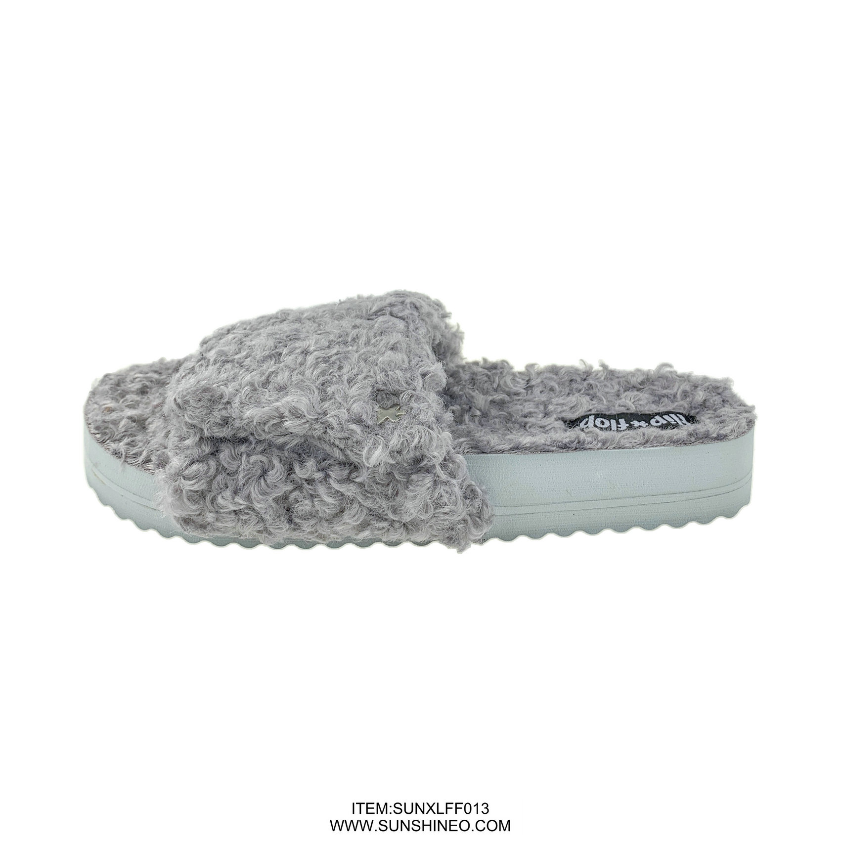 SUNXLFF013 fur flip flop sandals winter slippers