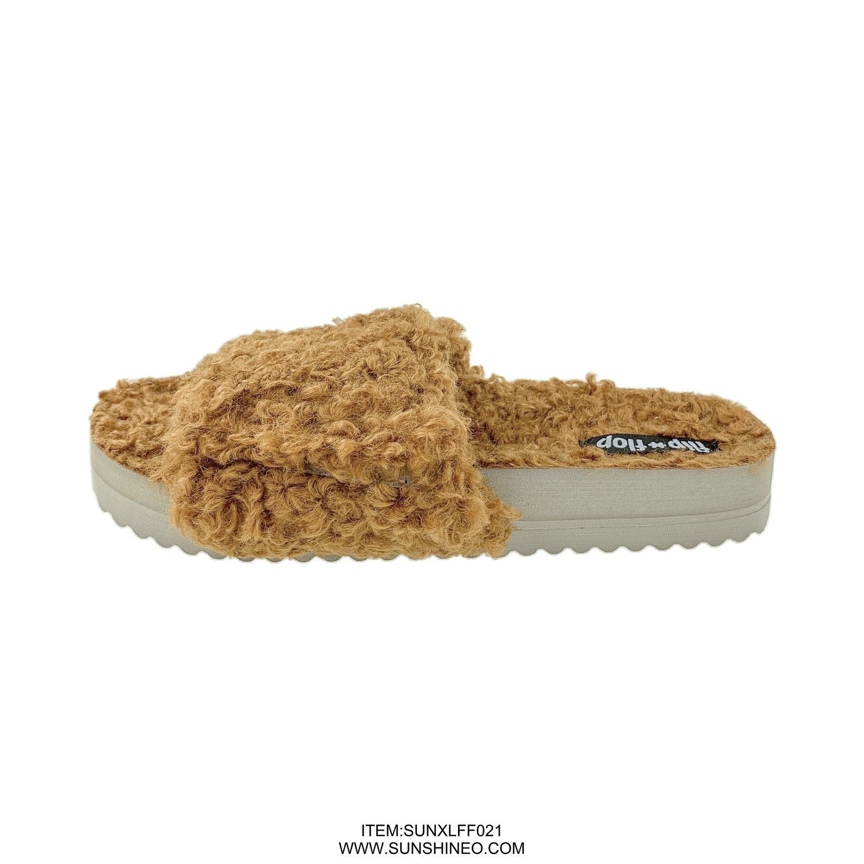 SUNXLFF021 fur flip flop sandals winter slippers