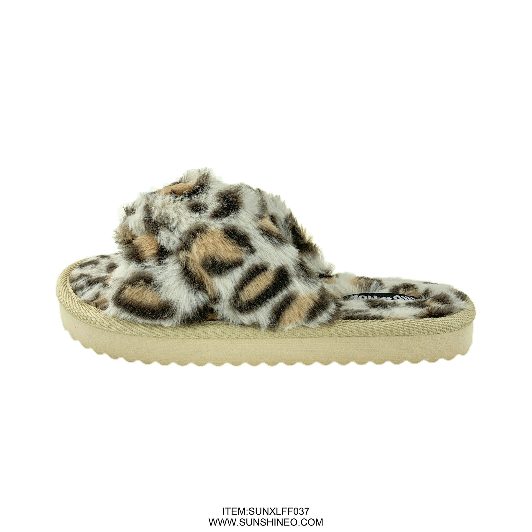 SUNXLFF037 fur flip flop sandals winter slippers