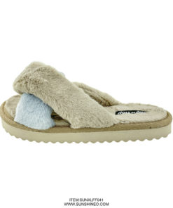SUNXLFF041 fur flip flop sandals winter slippers