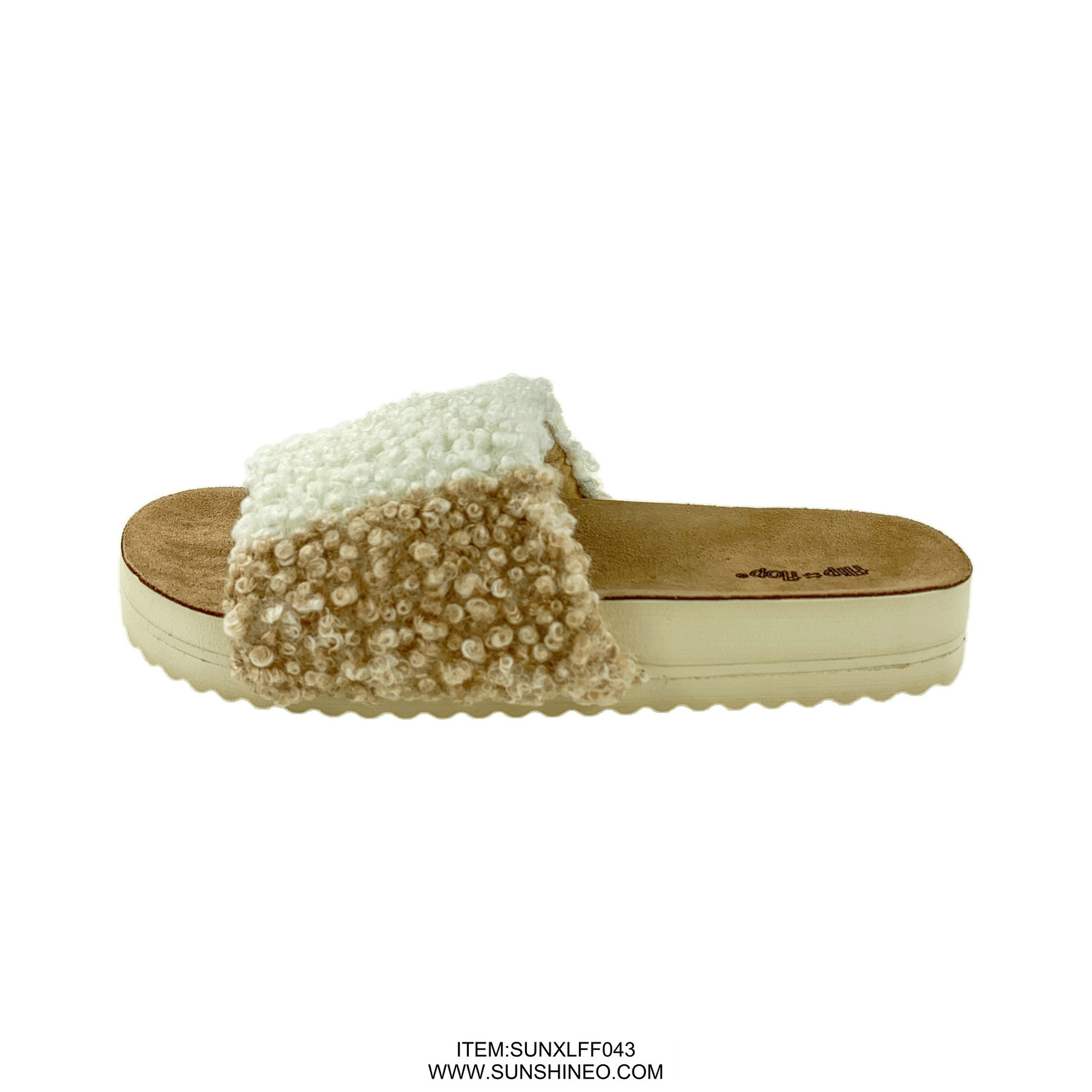 SUNXLFF043 fur flip flop sandals winter slippers