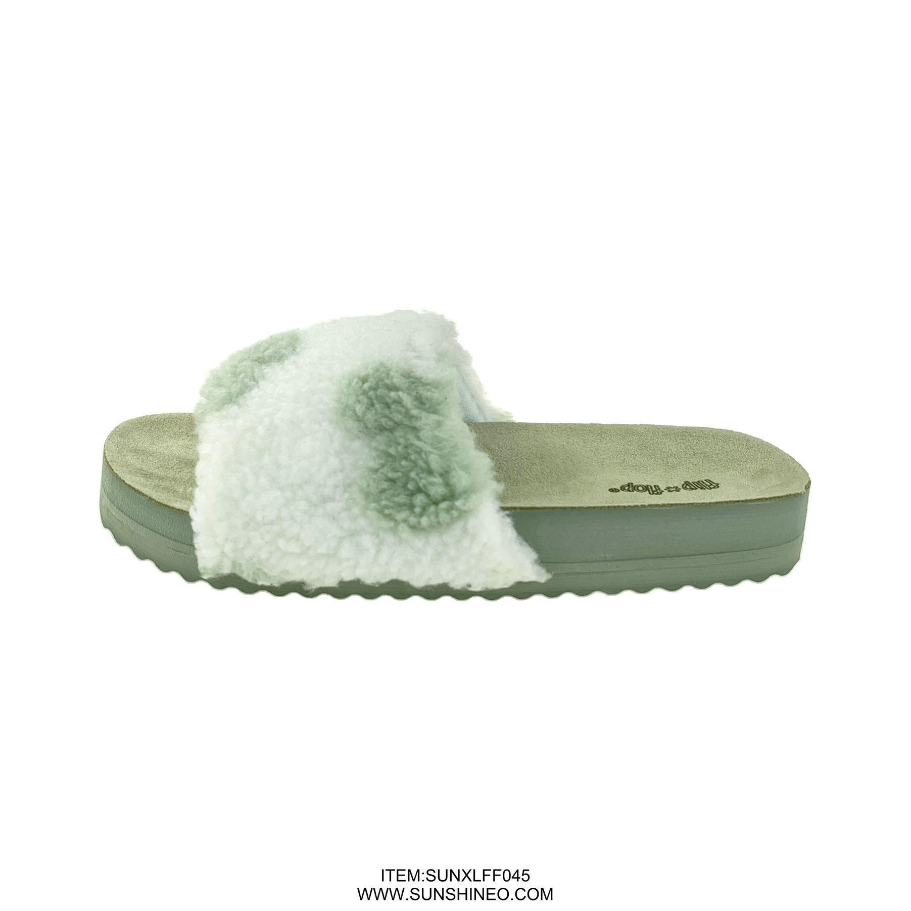 SUNXLFF045 fur flip flop sandals winter slippers