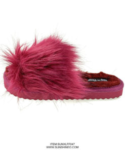 SUNXLFF047 fur flip flop sandals winter slippers