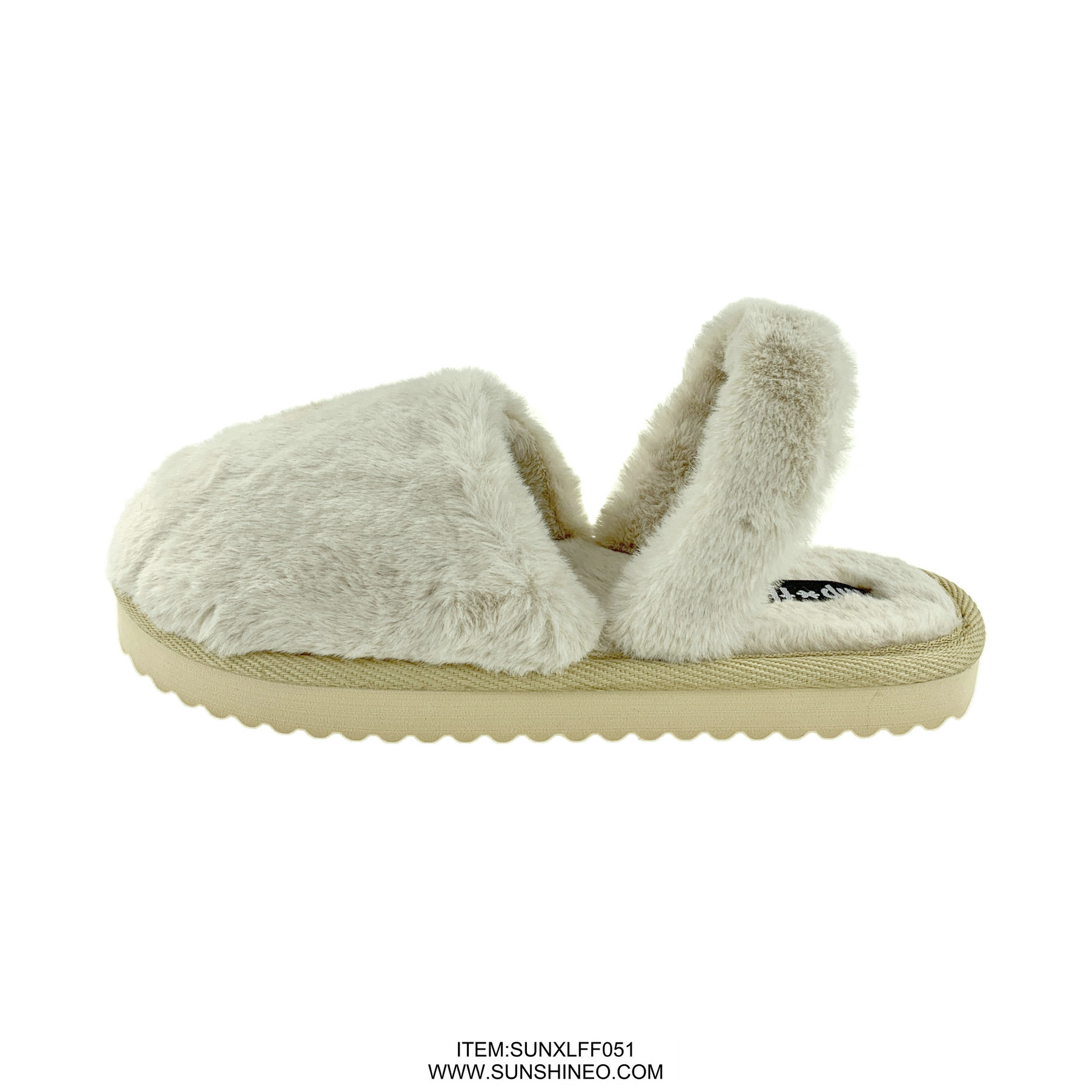 SUNXLFF051 fur flip flop sandals winter slippers