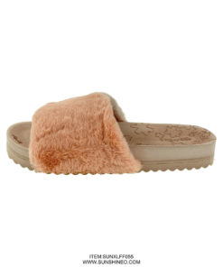 SUNXLFF055 fur flip flop sandals winter slippers