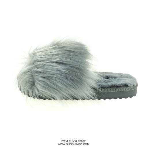 SUNXLFF057 fur flip flop sandals winter slippers