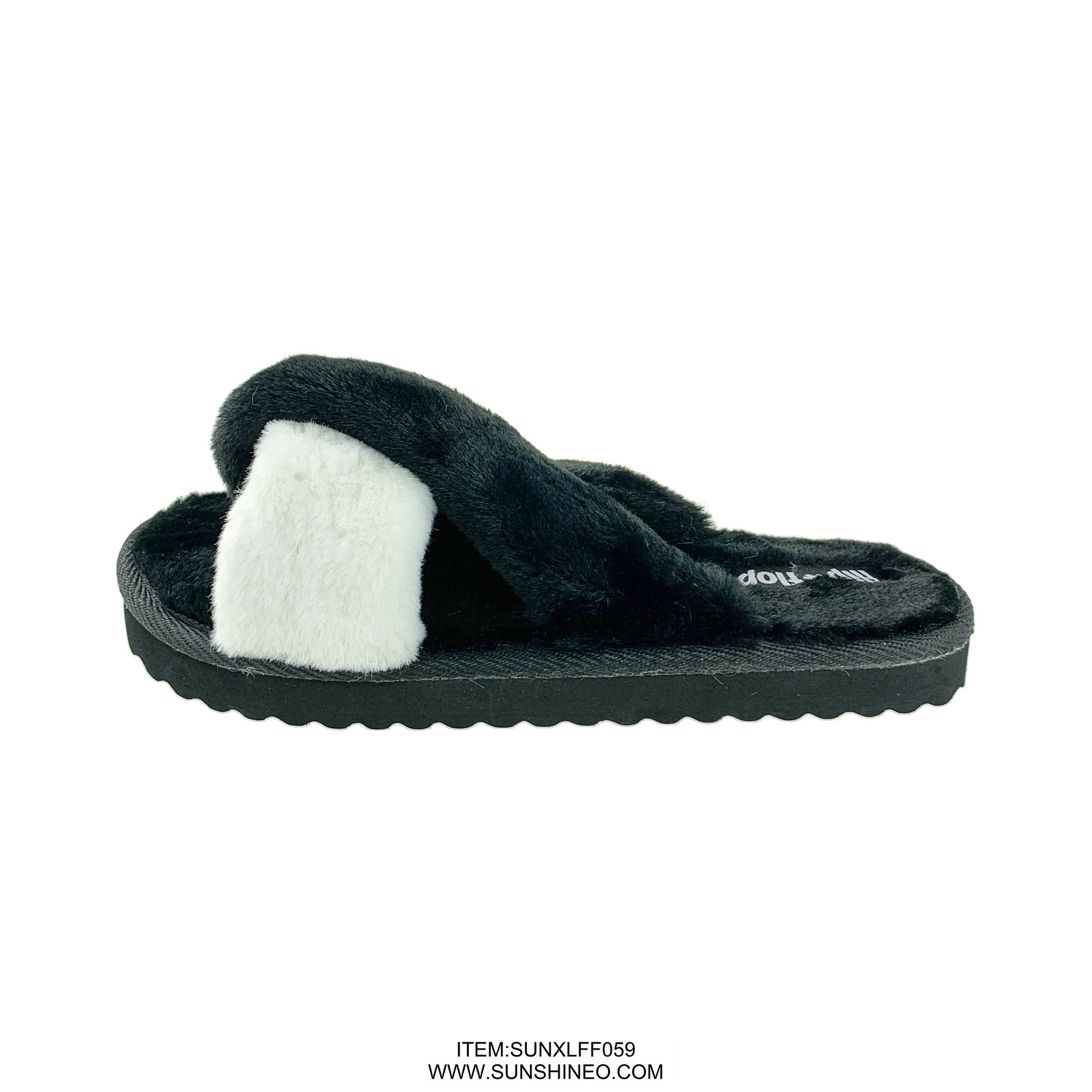 SUNXLFF059 fur flip flop sandals winter slippers