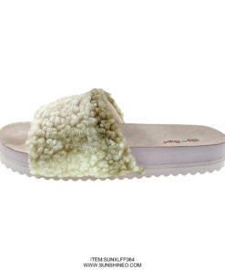 SUNXLFF064 fur flip flop sandals winter slippers
