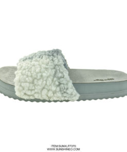 SUNXLFF070 fur flip flop sandals winter slippers