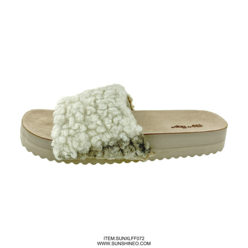 SUNXLFF072 fur flip flop sandals winter slippers