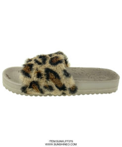 SUNXLFF078 fur flip flop sandals winter slippers