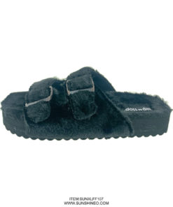 SUNXLFF107 fur flip flop sandals winter slippers
