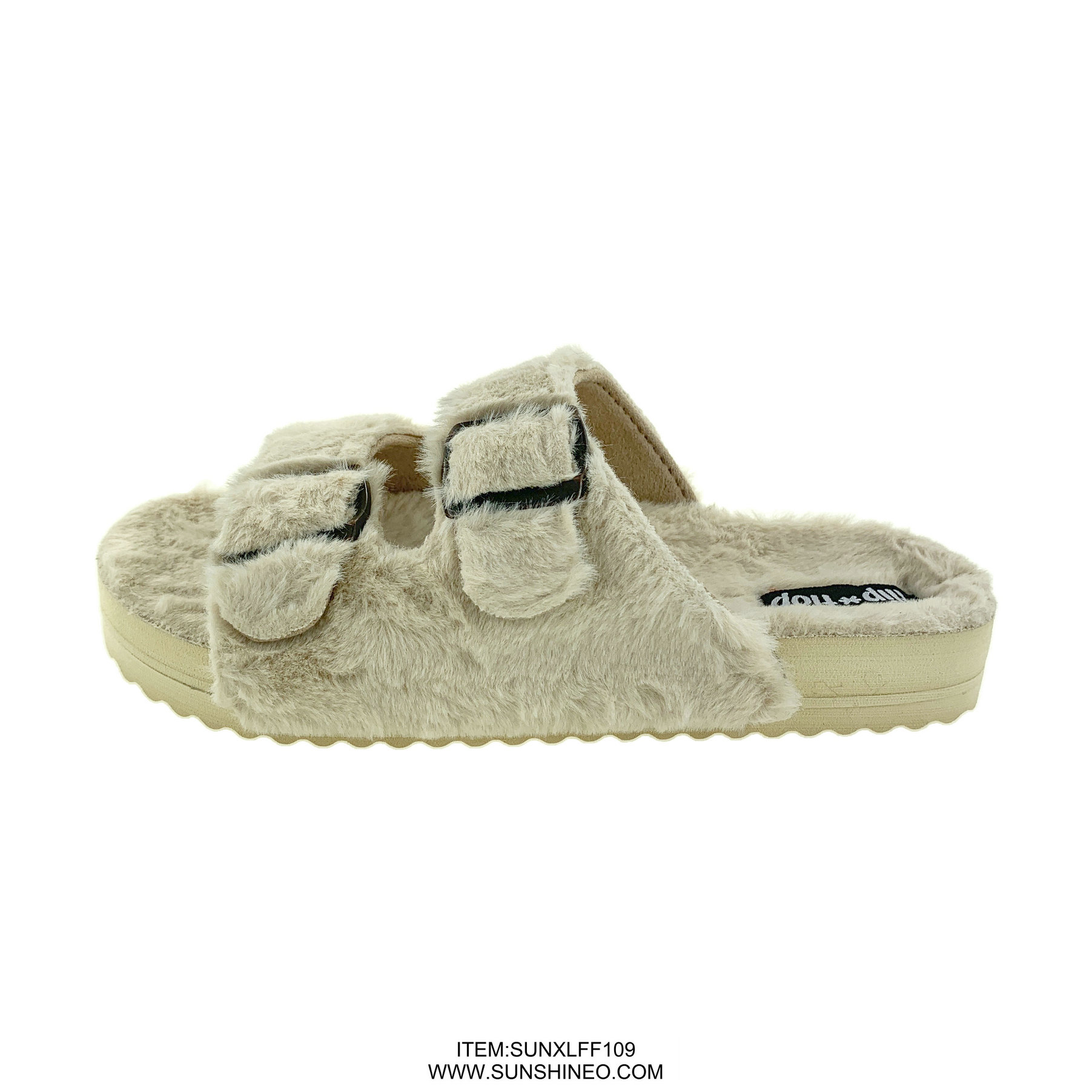 SUNXLFF109 fur flip flop sandals winter slippers