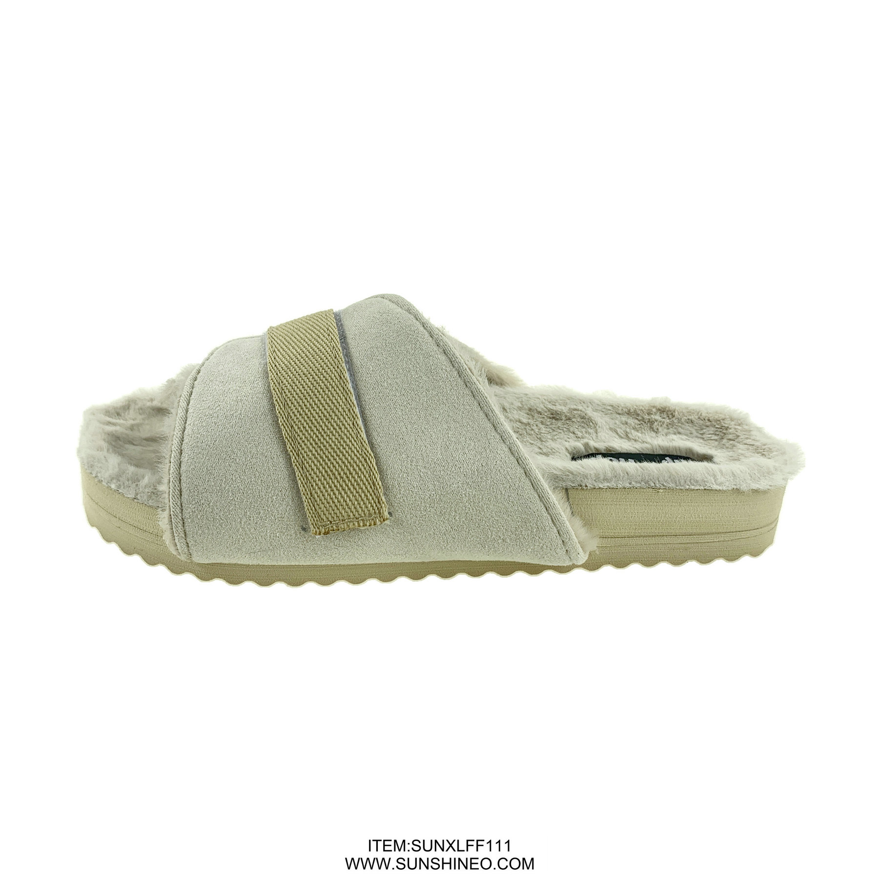 SUNXLFF111 fur flip flop sandals winter slippers