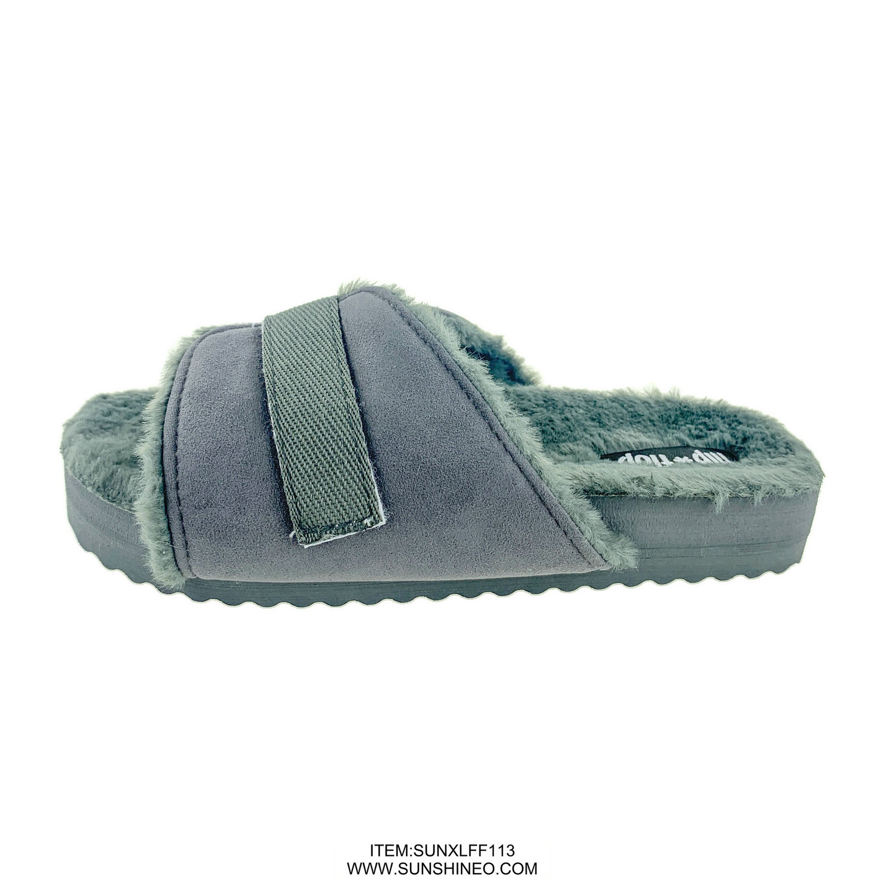 SUNXLFF113 fur flip flop sandals winter slippers