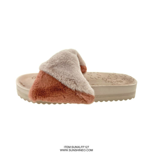 SUNXLFF127 fur flip flop sandals winter slippers
