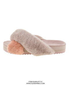 SUNXLFF131 fur flip flop sandals winter slippers