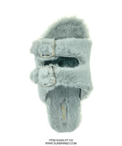 SUNXLFF133 fur flip flop sandals winter slippers