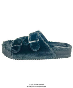 SUNXLFF139 fur flip flop sandals winter slippers