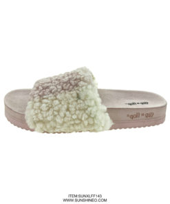 SUNXLFF143 fur flip flop sandals winter slippers