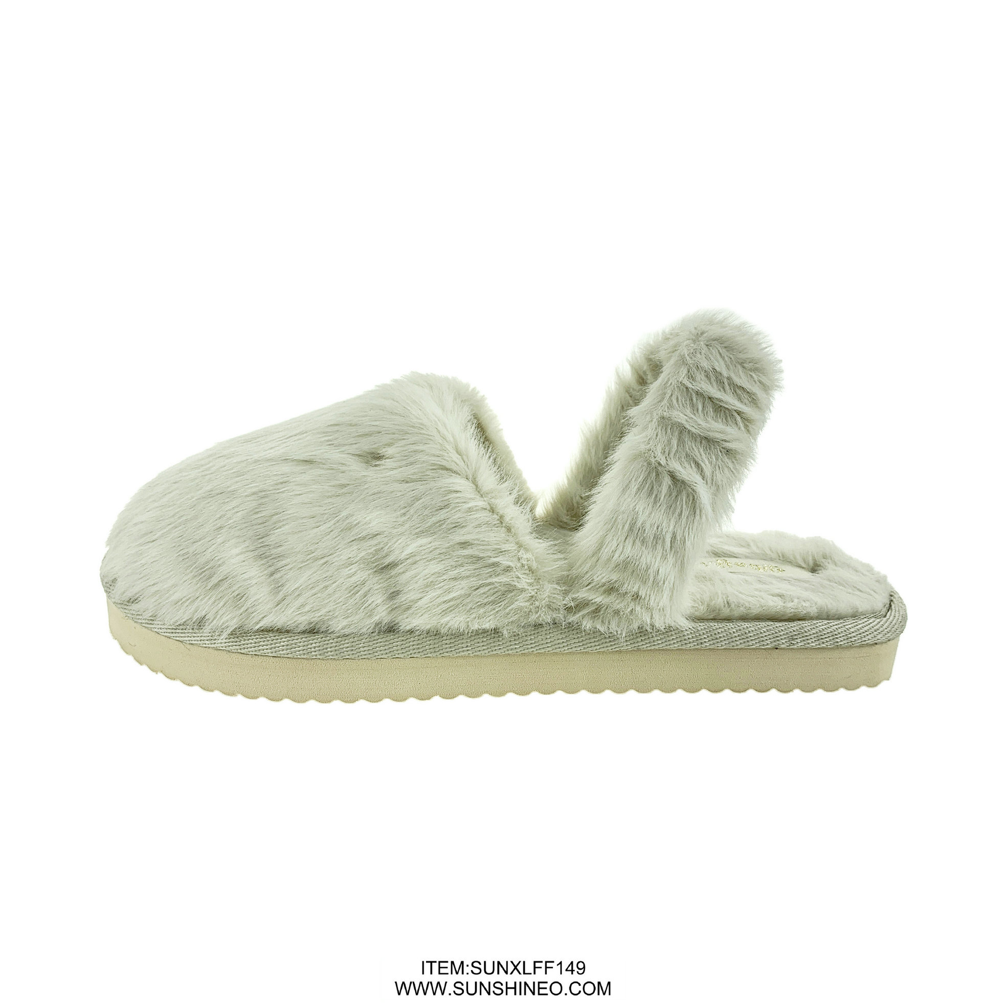 SUNXLFF149 fur flip flop sandals winter slippers