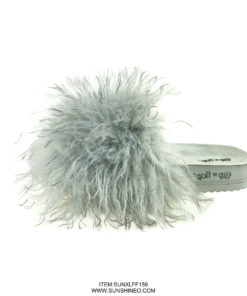SUNXLFF159 fur flip flop sandals winter slippers