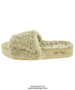 SUNXLFF163 fur flip flop sandals winter slippers