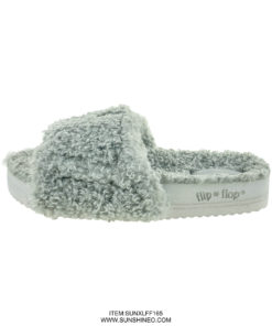 SUNXLFF165 fur flip flop sandals winter slippers