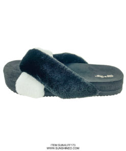 SUNXLFF173 fur flip flop sandals winter slippers