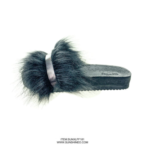 SUNXLFF181 fur flip flop sandals winter slippers