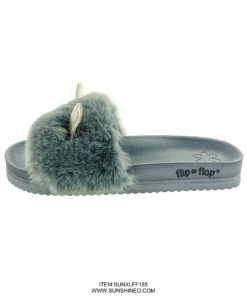 SUNXLFF185 fur flip flop sandals winter slippers