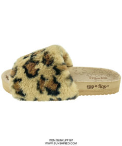SUNXLFF187 fur flip flop sandals winter slippers