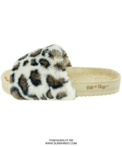 SUNXLFF189 fur flip flop sandals winter slippers